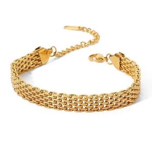 18K Gold Plated Mesh Chain Bracelet